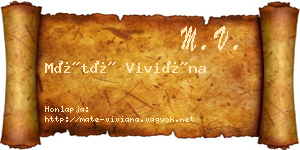 Máté Viviána névjegykártya